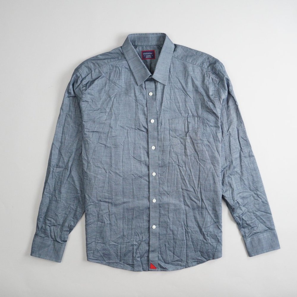 UNTUCKit Button Down Long Sleeve Shirt Indigo Blue Cotton Mens Size XL